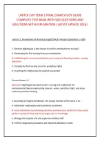 Unitek Lvn Term 1 Final Exam Study Guide &NewLine;Complete Test Bank With 500 Questions And &NewLine;Solutions With Explanation &vert;Latest Update 2026&vert; 