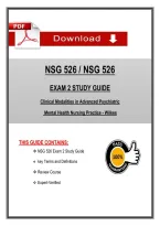 NSG 526 Exam 2 Study Guide &ndash; Wilkes Clinical Modalities in Advanced Psychiatric Mental Health Nursing Practice &lpar;Latest 2026&sol;2027&rpar; &vert; Updated PDF
