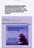 Psychiatric Nursing&colon; Contemporary Practice 7th Edition &ndash; Ann Boyd &ndash; All Chapters &ndash; Test Bank and Exam Preparation