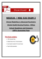 NSG 526 Exam 2 &ndash; Wilkes Clinical Modalities in Advanced Psychiatric Mental Health Nursing Practice &lpar;Latest 2026&sol;2027&rpar; Actual Questions & Answers &vert; Updated PDF