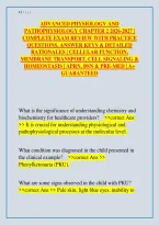 Advanced Physiology and Pathophysiology Chapter 2 Exam Review 2026-2027 &vert; Complete Study Guide with Practice Questions&comma; Answer Keys & Detailed Rationales &vert; Cellular Function&comma; Membrane Transport&comma; Cell Signaling & Homeostasis &vert; APRN&comma; BSN & Pre-Med &vert; A&plus; Guar