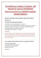 SCM 300 Exam 1 Modules 1-4 &lpar;Davila&rpar; Practice Pack 2026&sol;2027&colon; 200 Questions & Answers with Rationales &ndash; Pass on Your First Try&excl; Already Graded A&plus; Study Guide