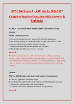 SCM 300 Exam 3 - ASU Davila 2026&sol;2027&NewLine;Complete Practice Questions with Answers & Rationales&NewLine;