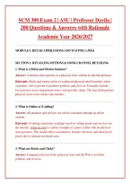 SCM 300 Exam 2 &vert; ASU &vert; Professor Davila &vert; 200 Questions & Answers with Rationale &vert; Academic Year 2026&sol;2027 &ndash; Complete Supply Chain Study Guide