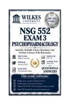 NSG 552 Exams 1-3 Bundled Psychopharmacology Questions And Answers 2026&sol;2027 Wilkes University