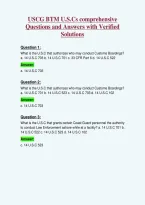 USCG BTM U&period;S&period;Cs comprehensive&NewLine;Questions and Answers with Verified&NewLine;Solutions