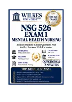 NSG 526 Exam 1 Mental Health Nursing Questions And Answers 2026&sol;2027 Wilkes University