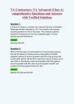 VA Contractors&colon; VA Advanced &lpar;Class A&rpar;&NewLine;comprehensive Questions and Answers&NewLine;with Verified Solutions