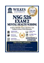 NSG 526 Exams 1-3 Bundled Mental Health Nursing Questions And Answers 2026&sol;2027 Wilkes University