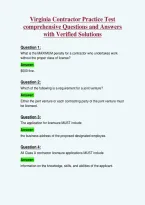 Virginia Contractor Practice Test&NewLine;comprehensive Questions and Answers&NewLine;with Verified Solutions