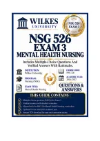 NSG 526 Exam 3 Mental Health Nursing Questions And Answers 2026&sol;2027 Wilkes University&NewLine;