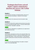 Washington Real Estate rockwell&NewLine;chapter 2 quizzes comprehensive&NewLine;Questions and Answers with Verified&NewLine;Solutions