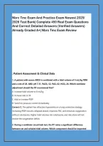 Nbrc Tmc Exam And Practice Exam Newest 2025&sol; &NewLine;2026 Test Bank&vert; Complete 450 Real Exam Questions &NewLine;And Correct Detailed Answers &lpar;Verified Answers&rpar; &NewLine;Already Graded A&plus;&vert; Nbrc Tmc Exam Review   