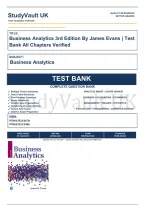 Business Analytics 3rd Edition By James Evans &vert; Test Bank Verified&comma; A&plus; Grade 9780135231678