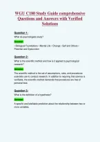 WGU C180 Study Guide comprehensive&NewLine;Questions and Answers with Verified&NewLine;Solutions