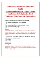 Ultimate ACS Biochemistry Exam Study Guide&colon; 200 Practice Questions on Enzyme Kinetics&comma; Metabolism&comma; DNA Replication & Lab Techniques &lpar;With Answers & Explanations&rpar;