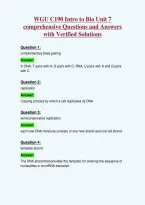 WGU C190 Intro to Bio Unit 7&NewLine;comprehensive Questions and Answers&NewLine;with Verified Solutions