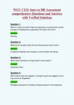 WGU C232&colon; Intro to HR Assessment&NewLine;comprehensive Questions and Answers&NewLine;with Verified Solutions
