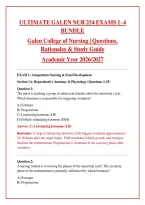 ULTIMATE GALEN NUR 254 EXAMS 1&ndash;4 BUNDLE&NewLine;Galen College of Nursing &vert; Questions&comma; Rationales & Study Guide&NewLine;Academic Year 2026&sol;2027&NewLine;