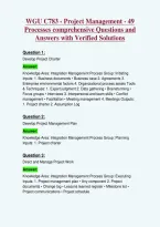 WGU C783 - Project Management - 49&NewLine;Processes comprehensive Questions and&NewLine;Answers with Verified Solutions