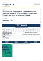Business Law Essentials 1st Edition By Mirande Valbrune&comma; Renee De Assis&comma; Suzanne Cardell&comma; Tess Taylor All Chapters 1-14 &vert; Test Bank Verified&comma; A&plus; Grade 9781975076627