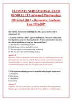 Ultimate NURS 5334 Final Exam Bundle &vert; UTA Advanced Pharmacology &vert; 200 Exam-Style Q&A &plus; Rationales &vert; Academic Year 2026-2027 &ndash; Complete Study Guide