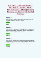 WGU D315 - PRE-ASSESSMENT&colon;&NewLine;NETWORK AND SECURITY &NewLine;FOUNDATIONS OSI comprehensive&NewLine;Questions and Answers with Verified&NewLine;Solutions