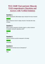 WGU D440 Vital nutrients Minerals&NewLine;EAQ comprehensive Questions and&NewLine;Answers with Verified Solutions