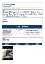 Campbell Biology in Focus 4th Edition By Lisa Urry&comma; Michael Cain&comma; Peter Minorsky&comma; Rebecca Orr&comma; Kerry Hull &vert; Test Bank Verified&comma; A&plus; Grade 9780138225216