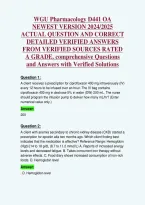 WGU Pharmacology D441 OA&NewLine;NEWEST VERSION 2024&sol;2025&NewLine;ACTUAL QUESTION AND CORRECT&NewLine;DETAILED VERIFIED ANSWERS&NewLine;FROM VERIFIED SOURCES RATED&NewLine;A GRADE&period; comprehensive Questions&NewLine;and Answers with Verified Solutions