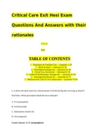 Critical Care Exit HESI Exam 2026&colon; 80 Practice Questions with Answers and Rationales