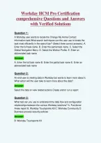 Workday HCM Pro Certification&NewLine;comprehensive Questions and Answers&NewLine;with Verified Solutions