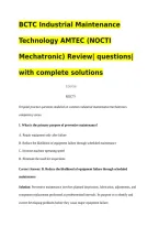 no this &ast;&ast;BCTC Industrial Maintenance Technology AMTEC &lpar;NOCTI Mechatronic&rpar; Review&vert; questions&vert; with complete solutions&ast;&ast;