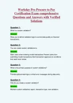 Workday Pro Procure to Pay&NewLine;Certification Exam comprehensive&NewLine;Questions and Answers with Verified&NewLine;Solutions