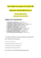 Hesi Health Assessment Test Bank 100 Questions And Detailed Answers