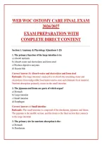 WEB WOC Ostomy Care Final Exam 2 2026&sol;2027&colon; Exam Preparation with Complete Direct Content &ndash; Comprehensive Practice Questions & Answers with Rationales for WOC Nursing Certification