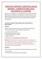 WEB WOC Ostomy Care Final Exam 2026&sol;2027 &ndash; Complete Practice Questions & Answers with Rationales&colon; WOC Nursing Certification Study Guide