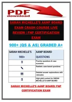 Sarah Michelle&rsquo;s Aanp Board Exam Crash Course Live Review &vert; Fnp Certification Exam&NewLine;900&plus; &lpar;Qs & As&rpar; Graded A&plus;&NewLine;