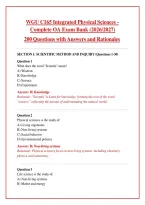 WGU C165 Integrated Physical Sciences - Complete OA Exam Bank &lpar;2026&sol;2027&rpar;&NewLine;200 Questions with Answers and Rationales&NewLine;