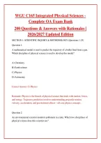 WGU C165 Integrated Physical Sciences - Complete OA Exam Bank&NewLine;200 Questions & Answers with Rationales &vert; 2026&sol;2027 Updated Edition&NewLine;