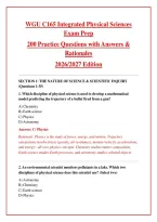 WGU C165 Integrated Physical Sciences Exam Prep&NewLine;200 Practice Questions with Answers & Rationales&NewLine;2026&sol;2027 Edition&NewLine;&NewLine;&NewLine;