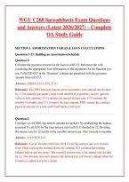 WGU C268 Spreadsheets Exam Questions and Answers &lpar;Latest 2026&sol;2027&rpar; &ndash; Complete OA Study Guide