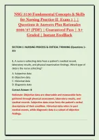 NSG 3130 Fundamental Concepts & Skills &NewLine;for Nursing Practice II  Exam 1 &vert; &vert; &NewLine;Questions & Answers Plus Rationales &NewLine;2026&sol;27 &lpar;PDF&rpar; &vert; Guaranteed Pass &vert; A&plus; &NewLine;Graded &vert; Instant FeedBack