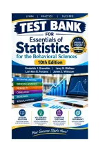 Test Bank for Essentials Of Statistics For The Behavioral Sciences 10th Edition Frederick J Gravetter&comma; Larry B&period; Wallnau&comma; Lori Ann B&period; Forzano&comma; James E&period; Witnauer&period;pdf&NewLine;&NewLine;