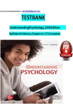 TEST BANK Understanding Psychology&comma; 15th Edition By Robert Feldman&comma; Chapters 1 - 17 &vert; Complete