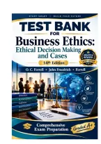 Test Bank For Business Ethics&comma; Ethical Decision Making and Cases&comma; 14th Edition By O&period; C&period; Ferrell&comma; John Fraedrich&comma; Ferrell&period;pdf&NewLine;&NewLine;