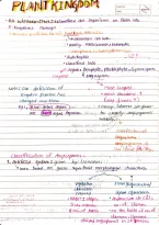 Biology - - PLANT KINGDOM handwritten notes