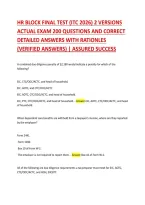 HR Block Final Test 2026 Study Guide PDF &ndash; Verified Answers&comma; Exam Prep & Practice Questions&NewLine;&NewLine;