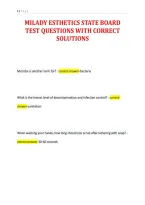 Milady Esthetics State Board&NewLine;Test Questions With Correct&NewLine;Solutions