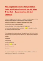 Med Surg 1 Exam Review 2026 &ndash; Full Study Guide with Correct Verified Answers&colon; Master Medical-Surgical Nursing with Comprehensive Practice Questions&comma; Detailed Rationales&comma; and Expert Test-Taking Strategies for Exam Success&period; Covers all key topics including f
